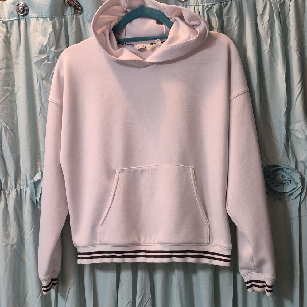 Vineyard Vines White Womens Seaton Golf Preppy Hoodie Sweatshirt Top Sz S